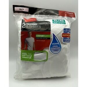 T-Shirts HANES MEN TAGLESS T-SHIRTS SOLID WHITE 2 PACK - Size XL